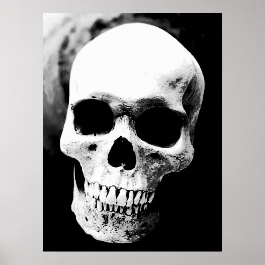 Skull Black White Fantasy Metal Rock Poster (Voorkant)