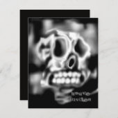 Skull Black White Halloween Party-uitnodigingen Kaart (Voorkant / Achterkant)