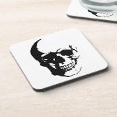 Skull - Black & White Metal Fantasy Art Bier Onderzetter (Linkerzijde)