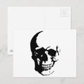 Skull - Black & White Metal Fantasy Art Briefkaart (Voorkant / Achterkant)