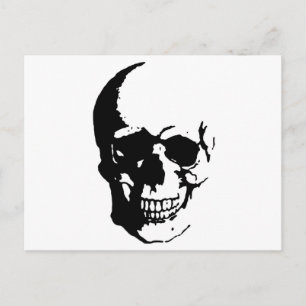 Skull - Black & White Metal Fantasy Art Briefkaart