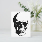 Skull - Black & White Metal Fantasy Art Briefkaart (Staand voorkant)