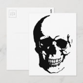 Skull - Black & White Metal Fantasy Art Briefkaart (Voorkant / Achterkant)