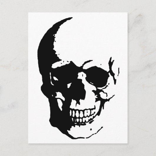 Skull - Black & White Metal Fantasy Art Briefkaart (Voorkant)