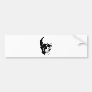 Skull - Black & White Metal Fantasy Art Bumpersticker