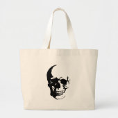 Skull - Black & White Metal Fantasy Art Grote Tote Bag (Voorkant)