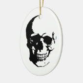 Skull - Black & White Metal Fantasy Art Keramisch Ornament (Links)