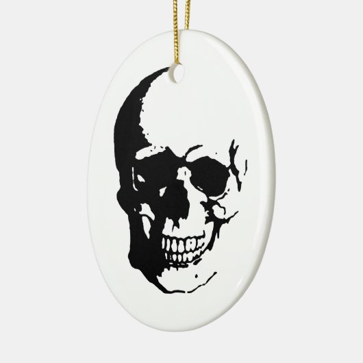 Skull - Black & White Metal Fantasy Art Keramisch Ornament (Links)