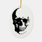Skull - Black & White Metal Fantasy Art Keramisch Ornament (Voorkant)