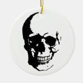 Skull - Black & White Metal Fantasy Art Keramisch Ornament (Voorkant)
