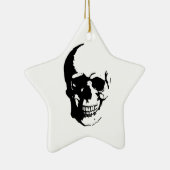 Skull - Black & White Metal Fantasy Art Keramisch Ornament (Rechts)