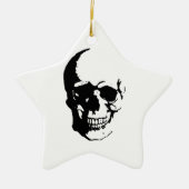 Skull - Black & White Metal Fantasy Art Keramisch Ornament (Voorkant)