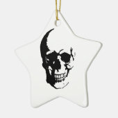 Skull - Black & White Metal Fantasy Art Keramisch Ornament (Links)