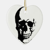 Skull - Black & White Metal Fantasy Art Keramisch Ornament (Rechts)