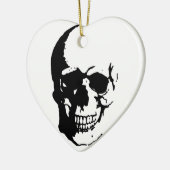 Skull - Black & White Metal Fantasy Art Keramisch Ornament (Links)