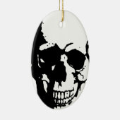 Skull - Black & White Metal Fantasy Art Keramisch Ornament (Rechts)