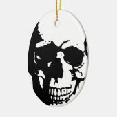 Skull - Black & White Metal Fantasy Art Keramisch Ornament (Links)