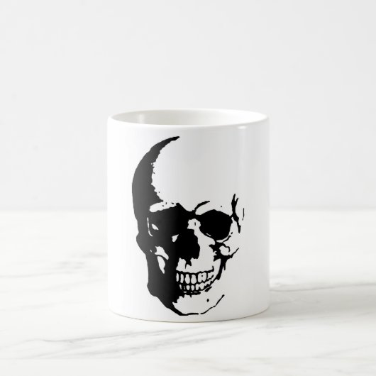 Skull - Black & White Metal Fantasy Art Koffiemok (Center)