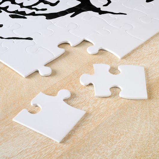 Skull - Black & White Metal Fantasy Art Legpuzzel (Zijkant)