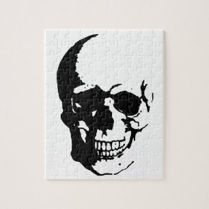 Skull - Black & White Metal Fantasy Art Legpuzzel