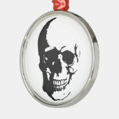 Skull - Black & White Metal Fantasy Art Metalen Ornament (Links)