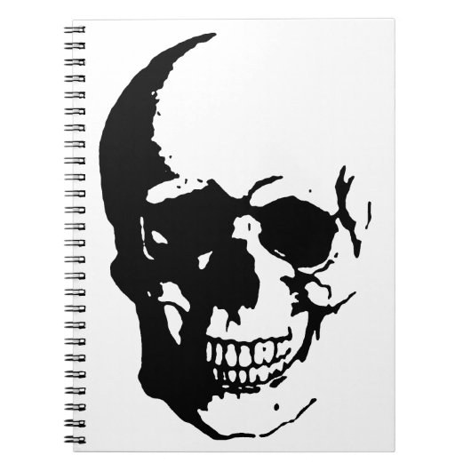 Skull - Black & White Metal Fantasy Art Notitieboek (Voorkant)