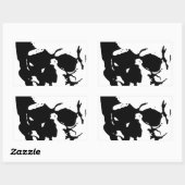 Skull - Black & White Metal Fantasy Art Rechthoekige Sticker (Vel)
