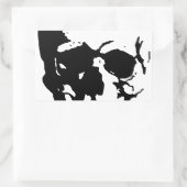 Skull - Black & White Metal Fantasy Art Rechthoekige Sticker (Tas)