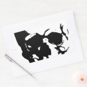 Skull - Black & White Metal Fantasy Art Rechthoekige Sticker (Envelop)
