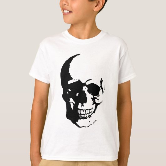 Skull - Black & White Metal Fantasy Art T-shirt (Voorkant)