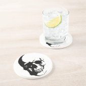 Skull - Black & White Metal Fantasy Art Zandsteen Onderzetter (Zijkant)