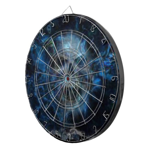 Skull blue blast Dartboard Dartbord (Voorkant Rechts)
