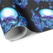 skull blue chameleon cadeaupapier (Rol Hoek)