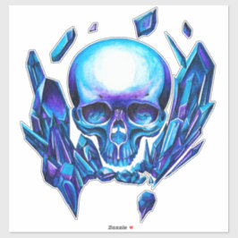 skull Blue chameleon Sticker