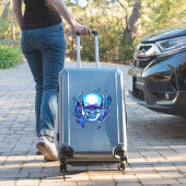 skull Blue chameleon Sticker (Koffer Insitu)