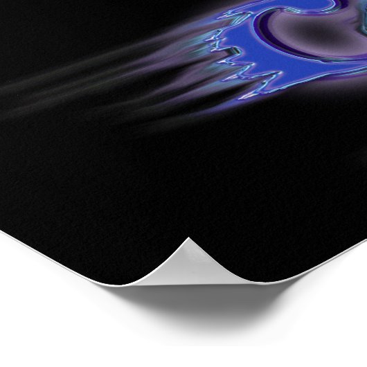 SKULL & BLUE FLAMES Aaryn Steele Art Poster (Hoek)