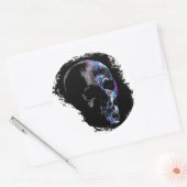 SKULL Blue Paars Ronde Sticker (Envelop)