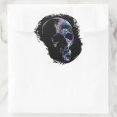 SKULL Blue Paars Ronde Sticker (Tas)