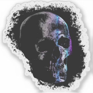 SKULL Blue Paars Sticker