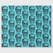 "Skull Blue Wrapping Paper" Cadeaupapier (Vlak)