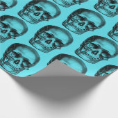 "Skull Blue Wrapping Paper" Cadeaupapier (Hoek)