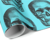 "Skull Blue Wrapping Paper" Cadeaupapier (Rol Hoek)