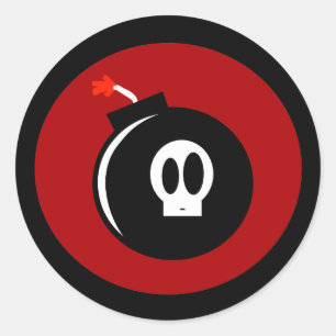 Skull Bomb Ronde Sticker