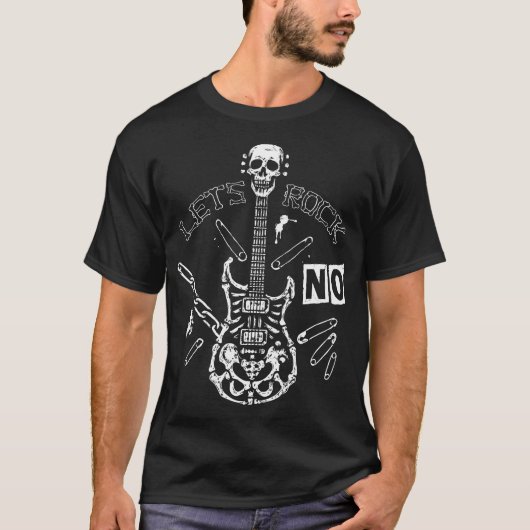 Skull Bone Guitar Black T-shirt (Voorkant)