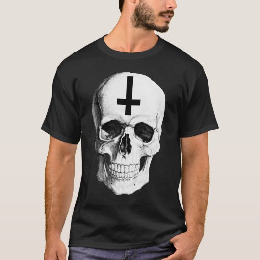 Skull Bone Mannen Basic Dark T-shirt (Voorkant)