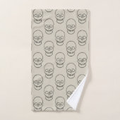 Skull - Bone White en Bat Black Bad Handdoek (Handdoek)