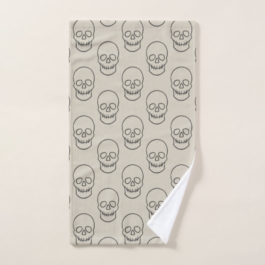 Skull - Bone White en Bat Black Bad Handdoek (Handdoek)
