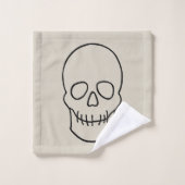 Skull - Bone White en Bat Black Bad Handdoek (Wasdoekje)