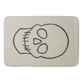 Skull - Bone White en Bat Black Badmat (Voorkant)
