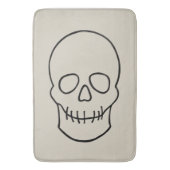 Skull - Bone White en Bat Black Badmat (Voorkant Verticaal)